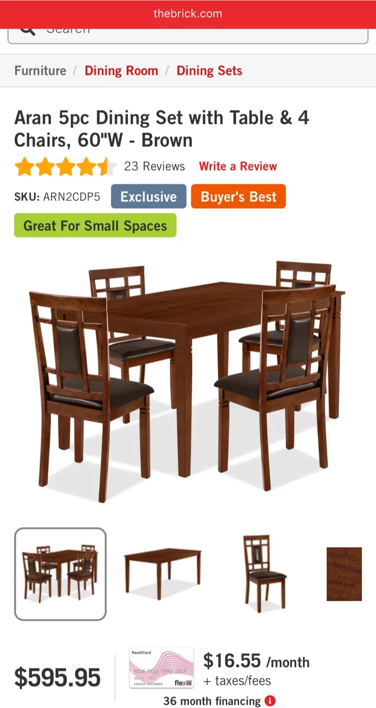 Dining Table with 5 Chairs - Wood & Black image indicator(6)