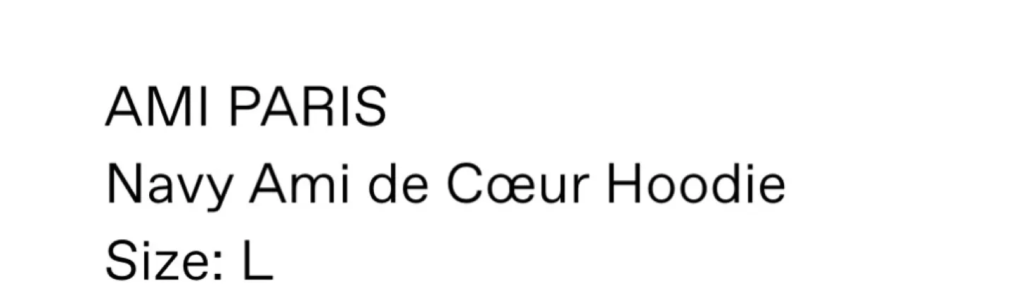 AMI Paris Navy Ami de Cœur Hoodie - Size L image indicator(2)