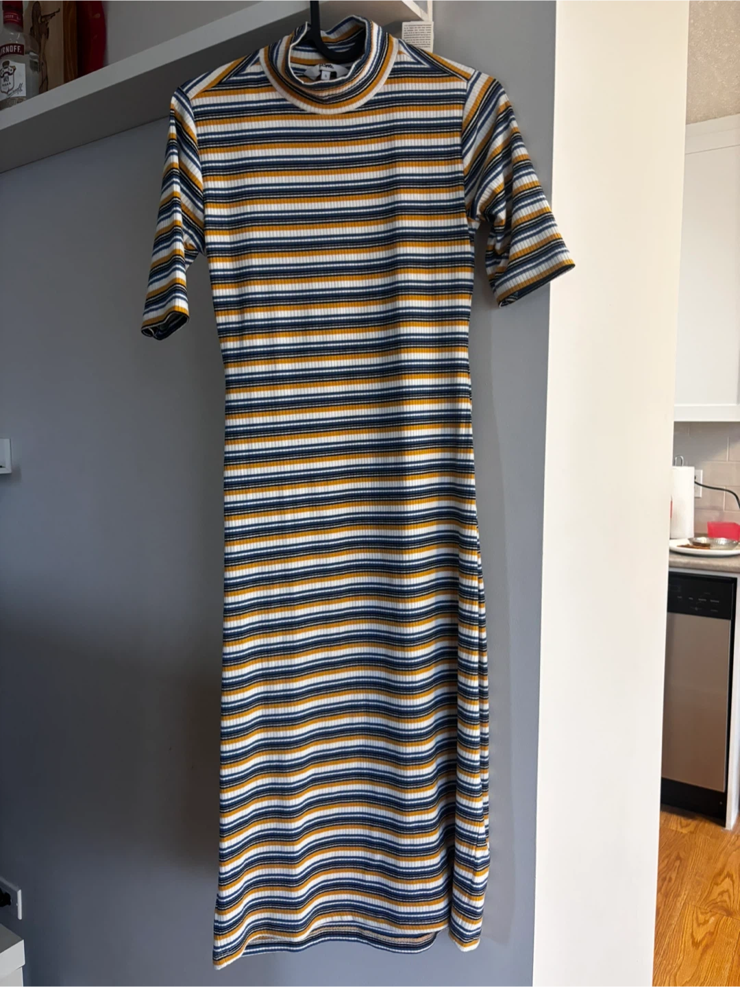 Striped Bodycon Dress - Size S