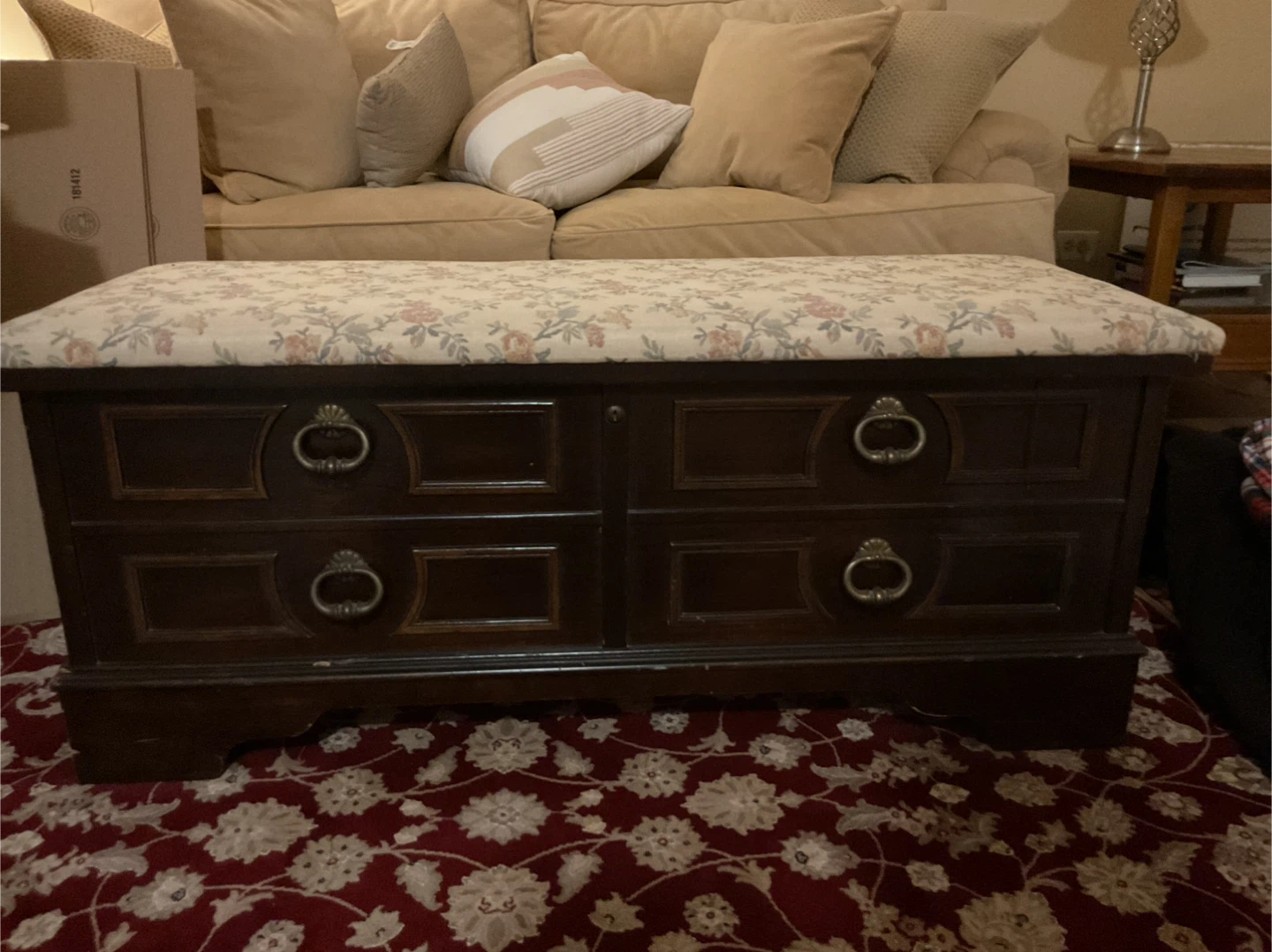 Lane Cedar Chest with Floral Cushion Top