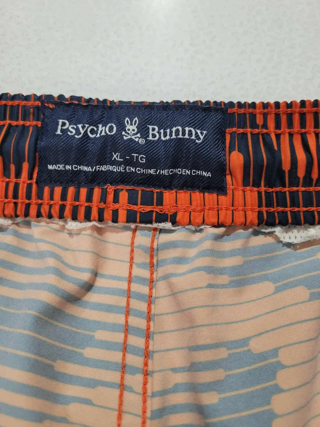 Psycho Bunny Orange & Navy Swim Trunks - XL image indicator(2)