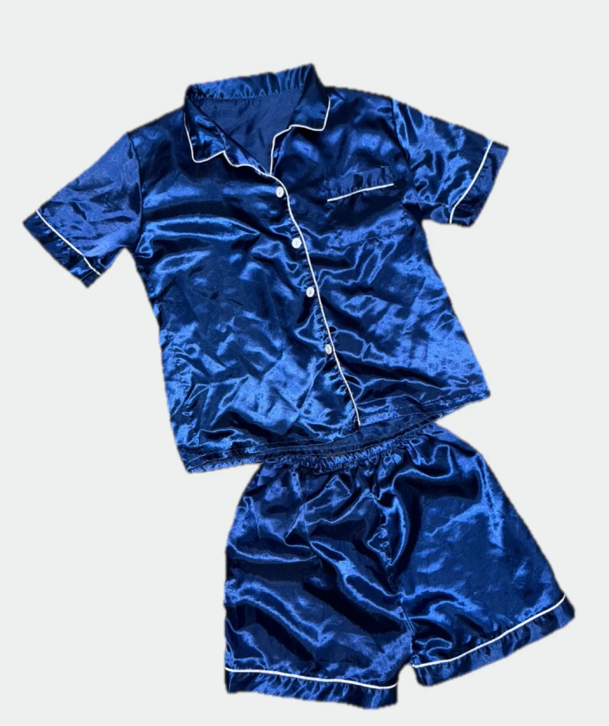 Blue Satin Pajama Set thumbnail