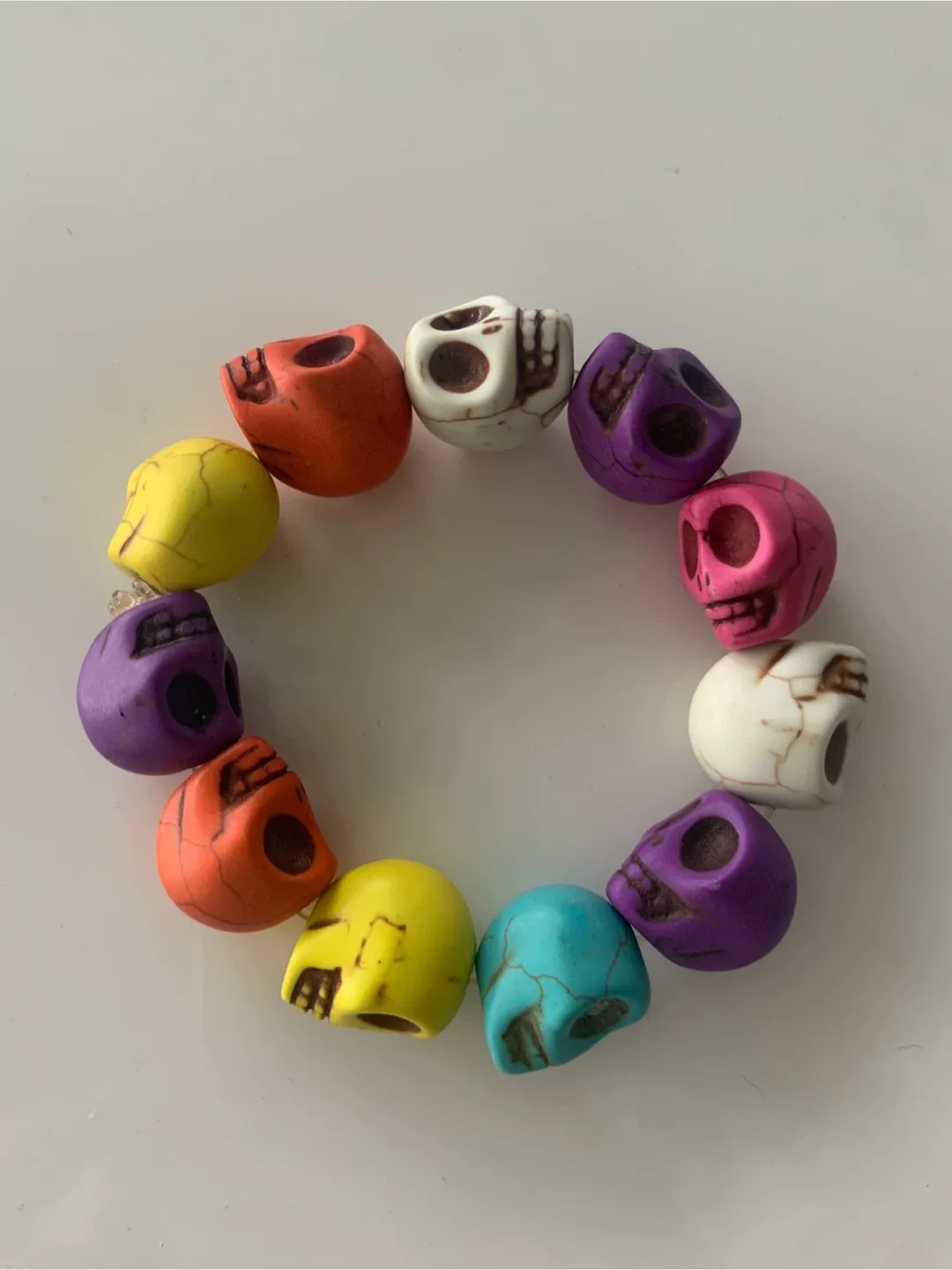 Large Skull Bead Bracelet - Multicoloured image indicator(2)