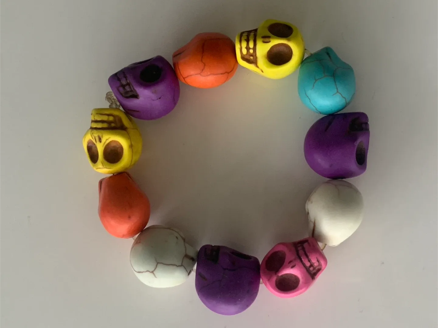 Large Skull Bead Bracelet - Multicoloured image indicator(5)