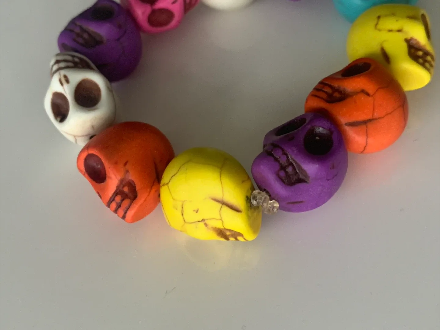 Large Skull Bead Bracelet - Multicoloured image indicator(4)