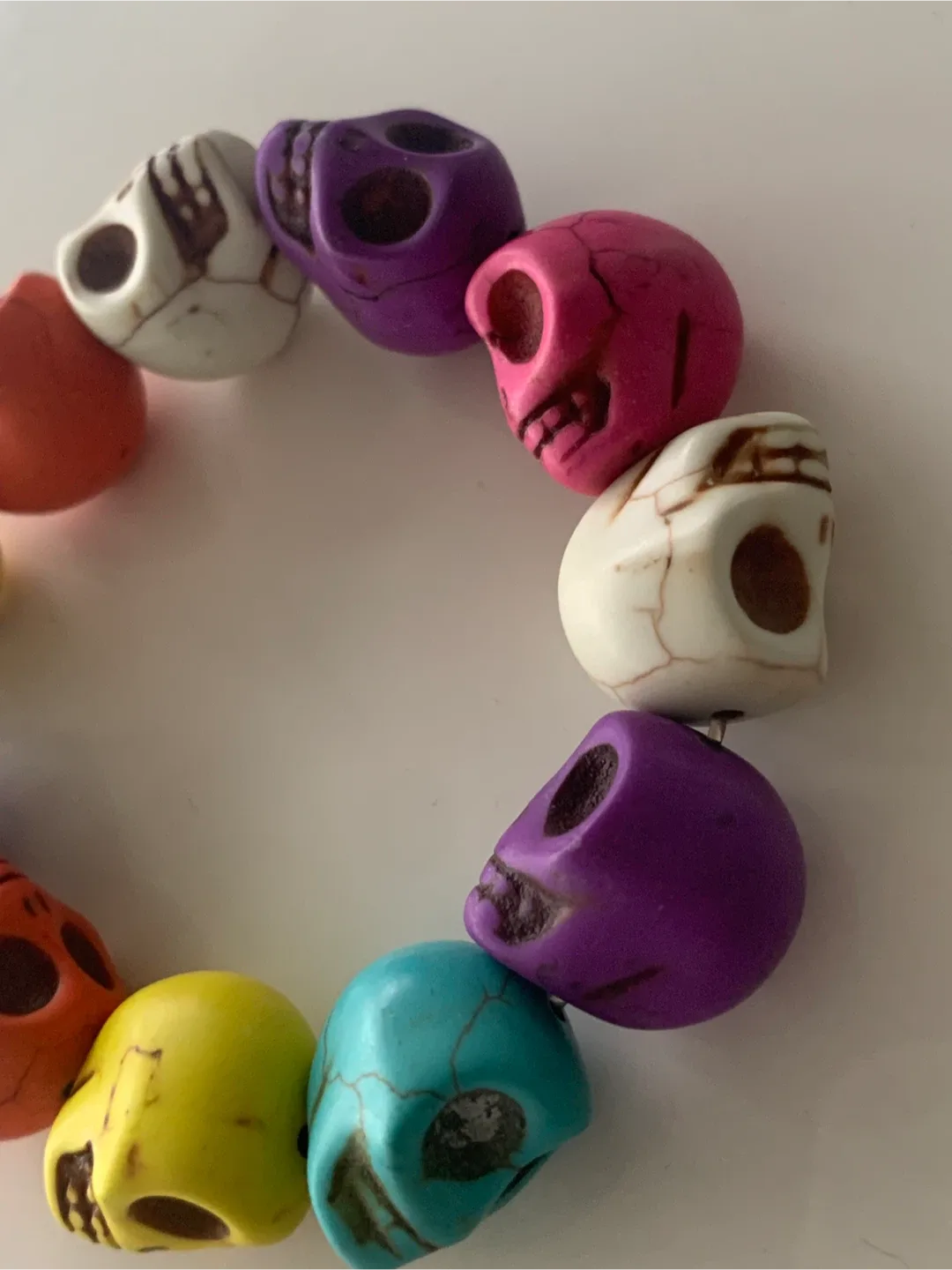 Large Skull Bead Bracelet - Multicoloured image indicator(3)