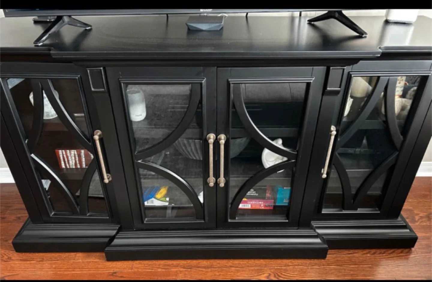 Black Media Console - 66" Wide thumbnail