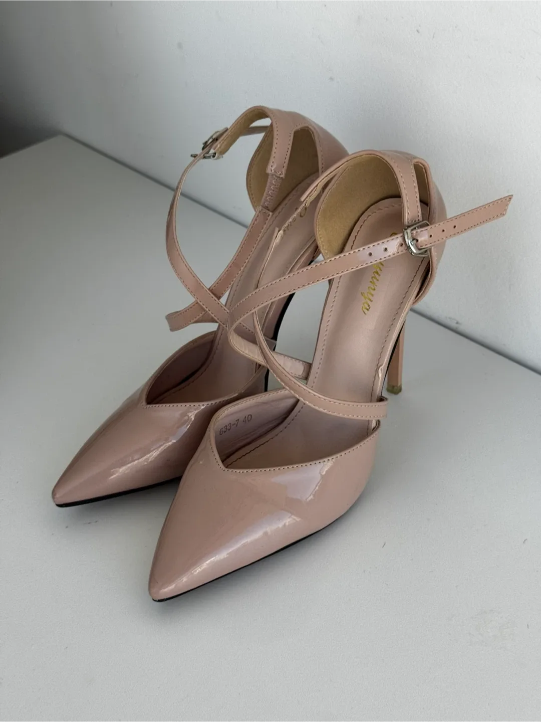 Pink Heels with Pointy Tip and Straps Size EU39 / US 8-8.5 thumbnail