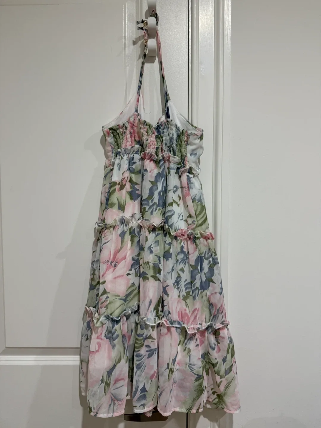 Floral Print Ruffle Tiered Dress image indicator(2)