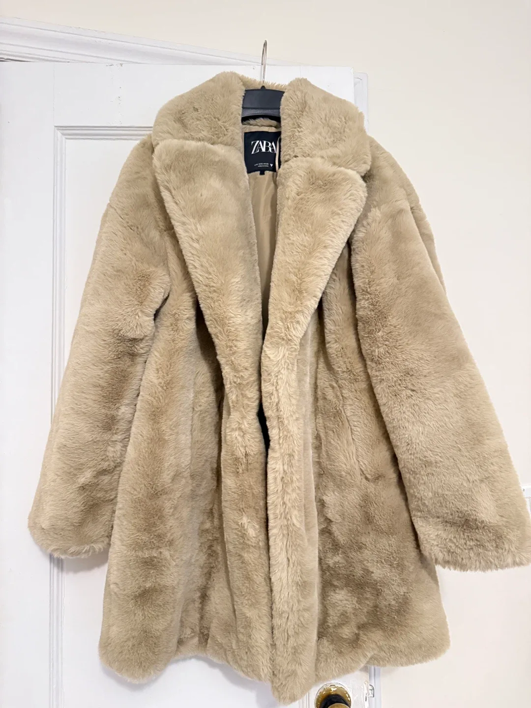 Zara Faux Fur Coat - Size S thumbnail