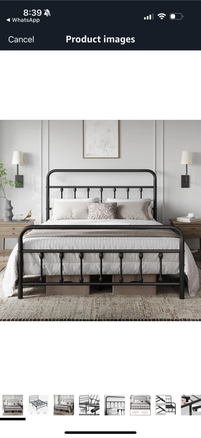 Queen Size Metal Bed Frame - Black