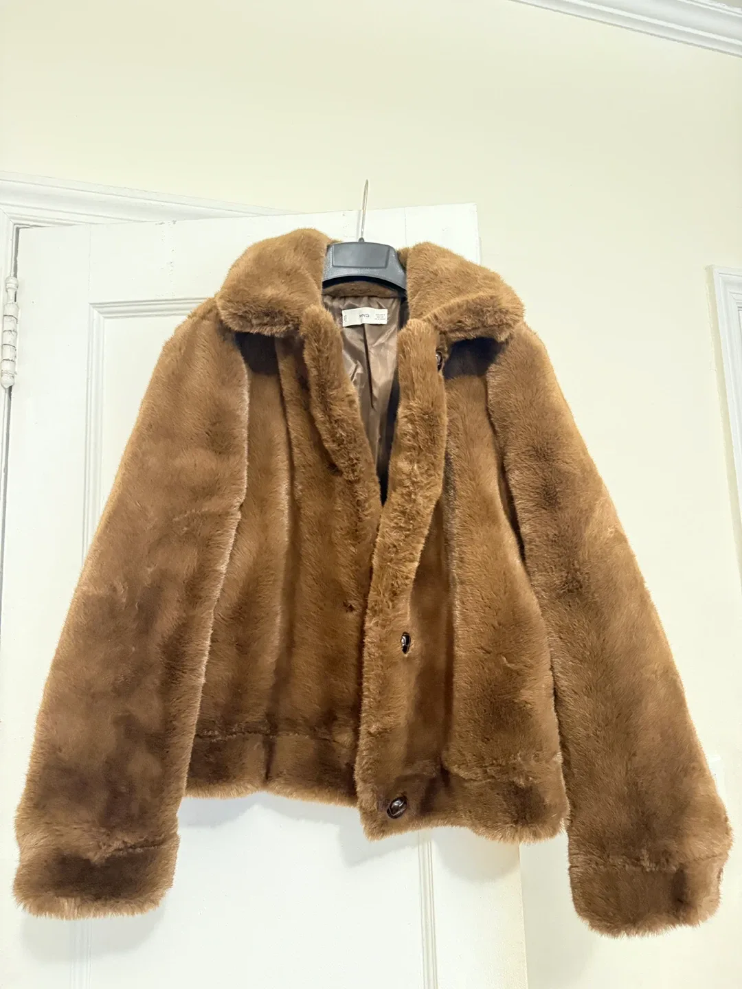 Mango Faux Fur Coat - Size S thumbnail