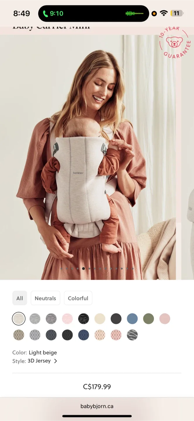 BabyBjorn Baby Carrier Mini - Light Beige image indicator(4)