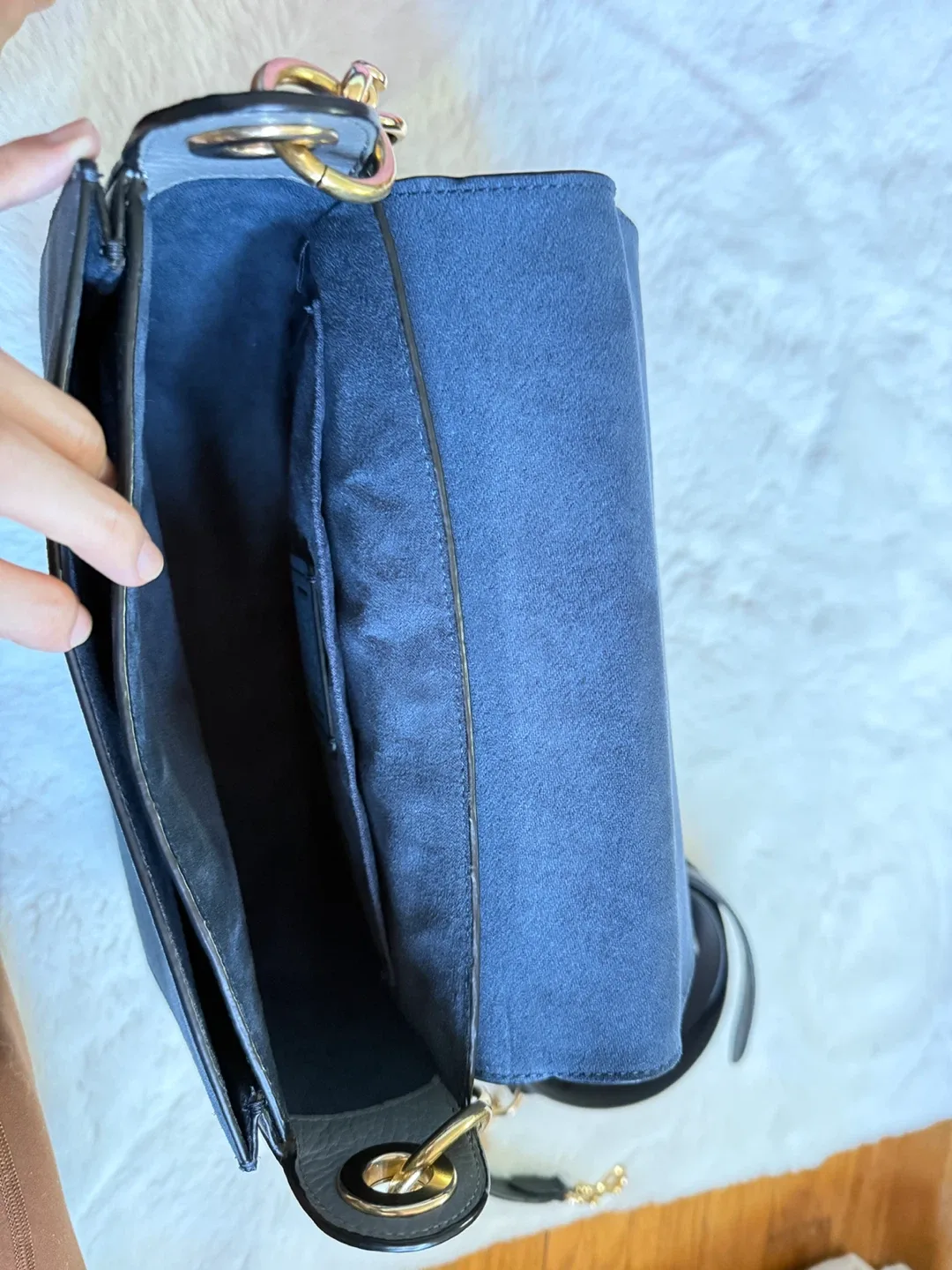 COACH Blue Leather Shoulder Bag image indicator(4)