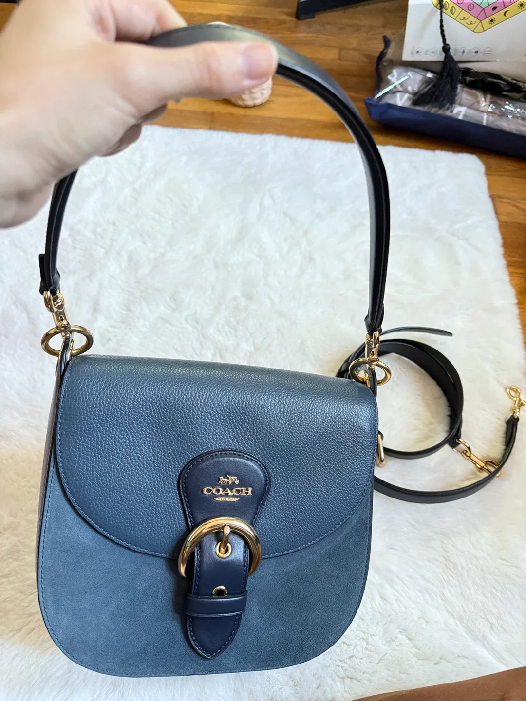 COACH Blue Leather Shoulder Bag image indicator(2)