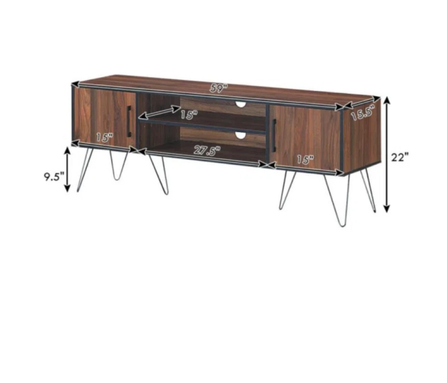 Mid-Century Modern TV Stand - 59 inch - photo 2