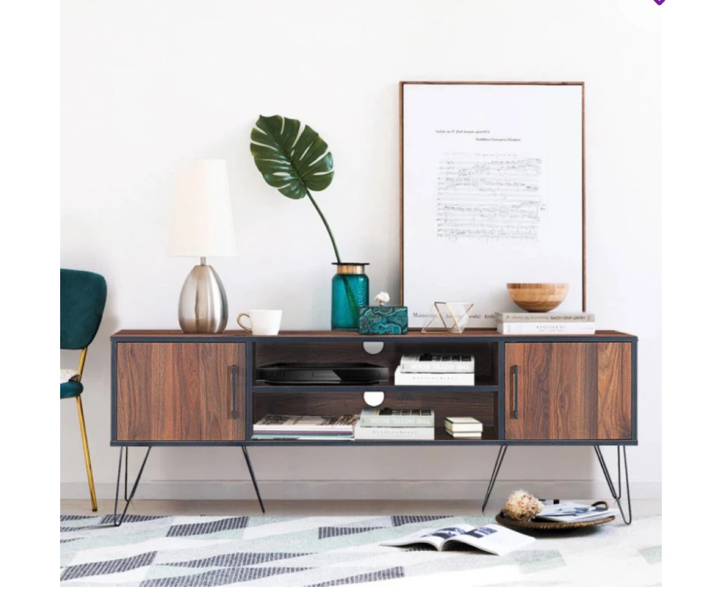 Mid-Century Modern TV Stand - 59 inch
