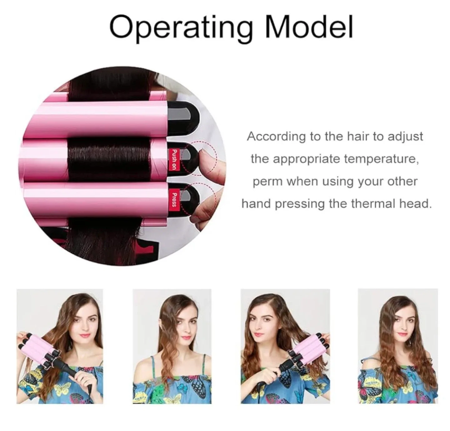 25mm, 3-Barrel Curling Iron Ceramic Tourmaline Crimper with LCD image indicator(7)