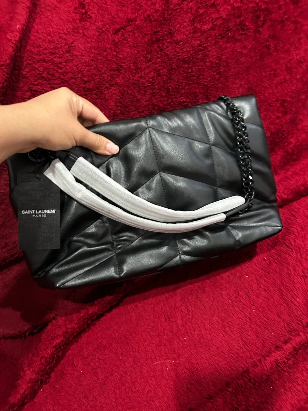 Inspired Saint Laurent Puffer Clutch - Black image indicator(3)