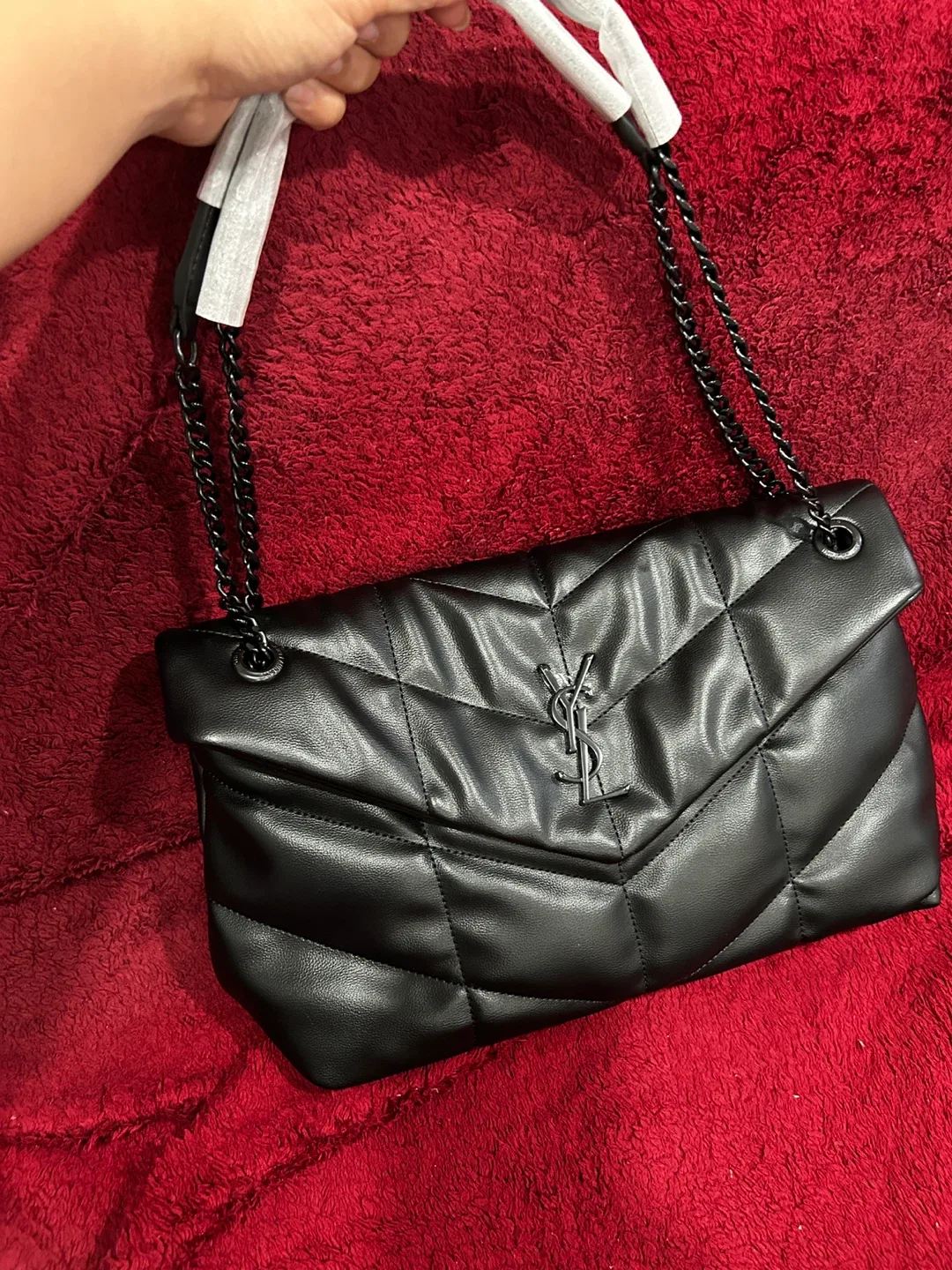 Inspired Saint Laurent Puffer Clutch - Black image indicator(2)