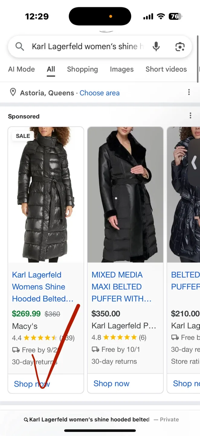 Karl Lagerfeld Paris Puffer Coat - Size XS image indicator(7)