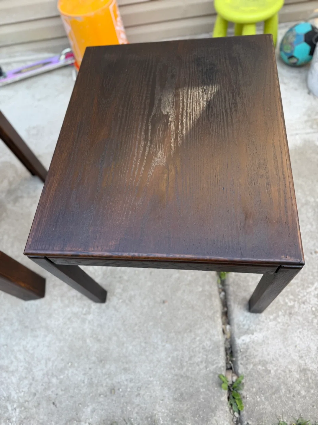 Dark Brown Wooden Side Table 26"x26" thumbnail