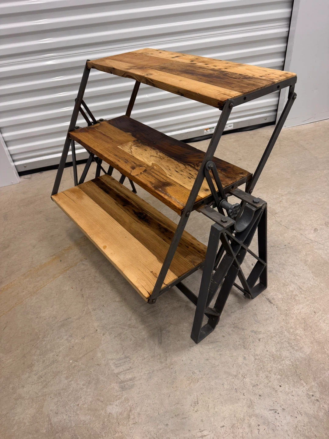 Rustic Wood & Metal Coffee table/Shelving Unit - photo 2