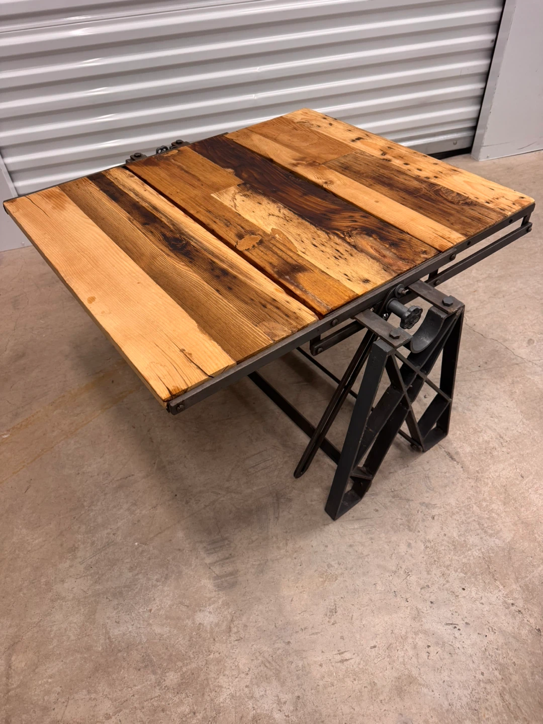 Rustic Wood & Metal Coffee table/Shelving Unit