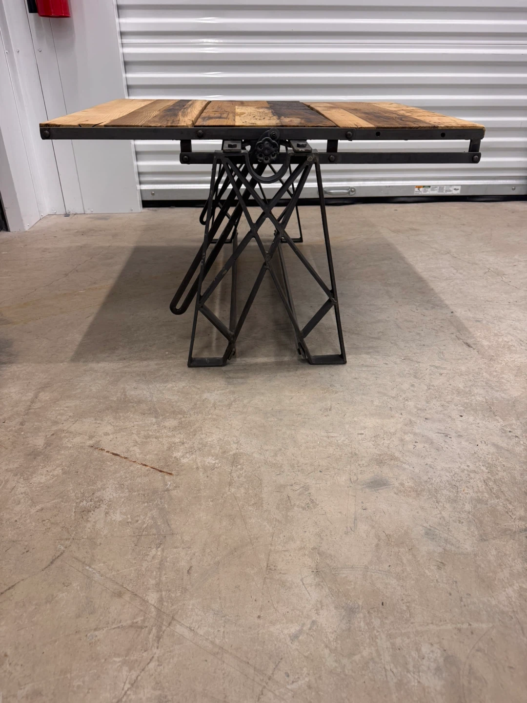 Rustic Wood & Metal Coffee table/Shelving Unit - photo 4