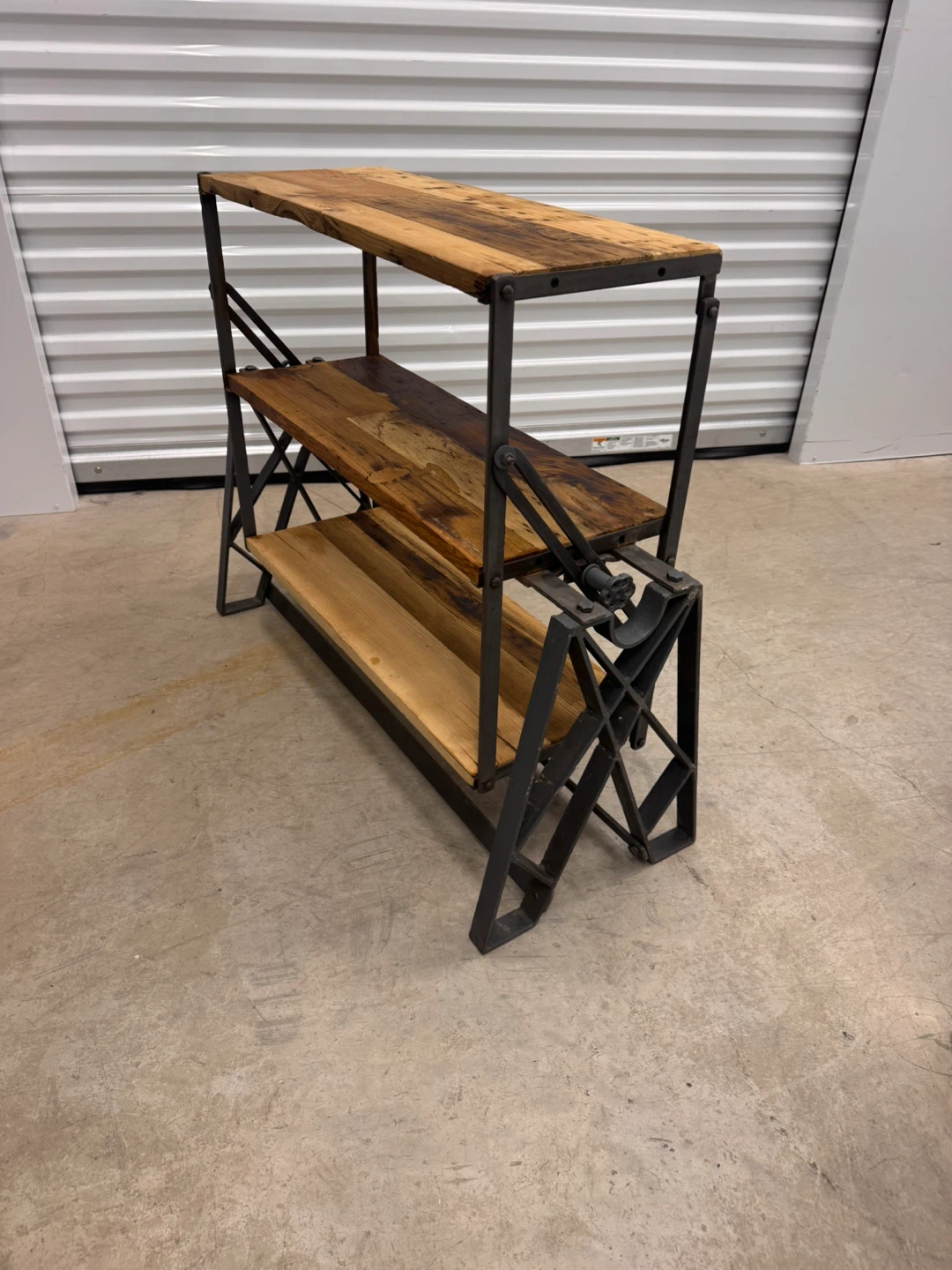 Rustic Wood & Metal Coffee table/Shelving Unit - photo 3