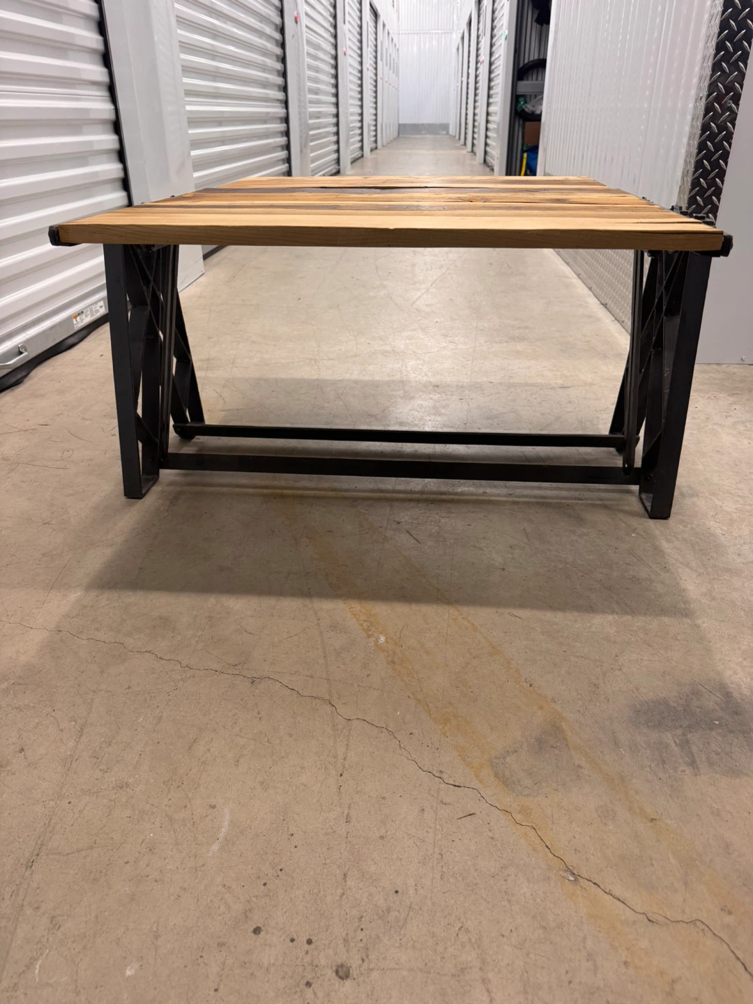 Rustic Wood & Metal Coffee table/Shelving Unit - photo 5