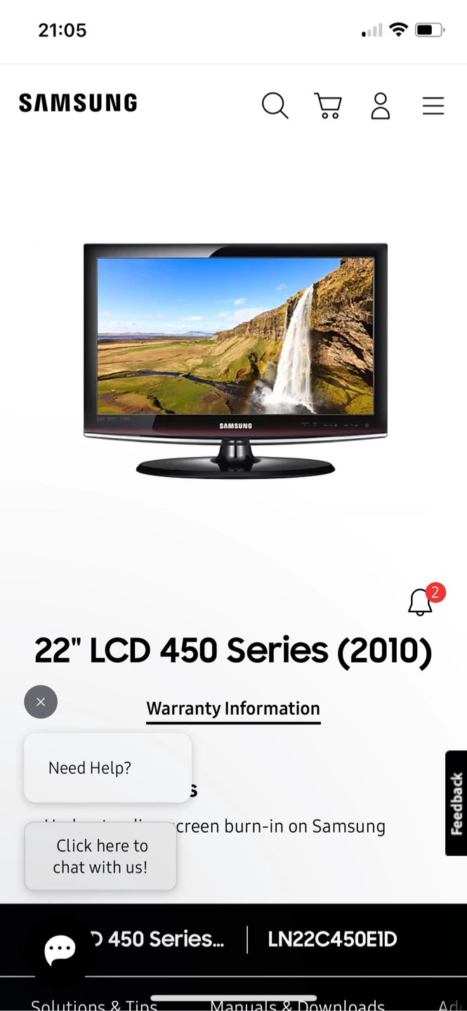 Samsung LN22C450 22" TV