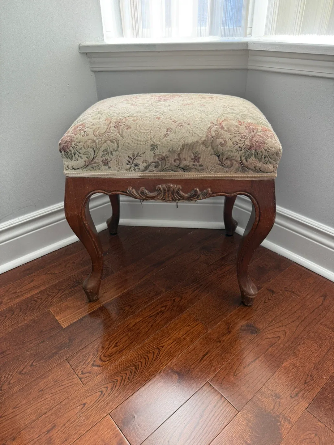 Floral Upholstered Footstool thumbnail