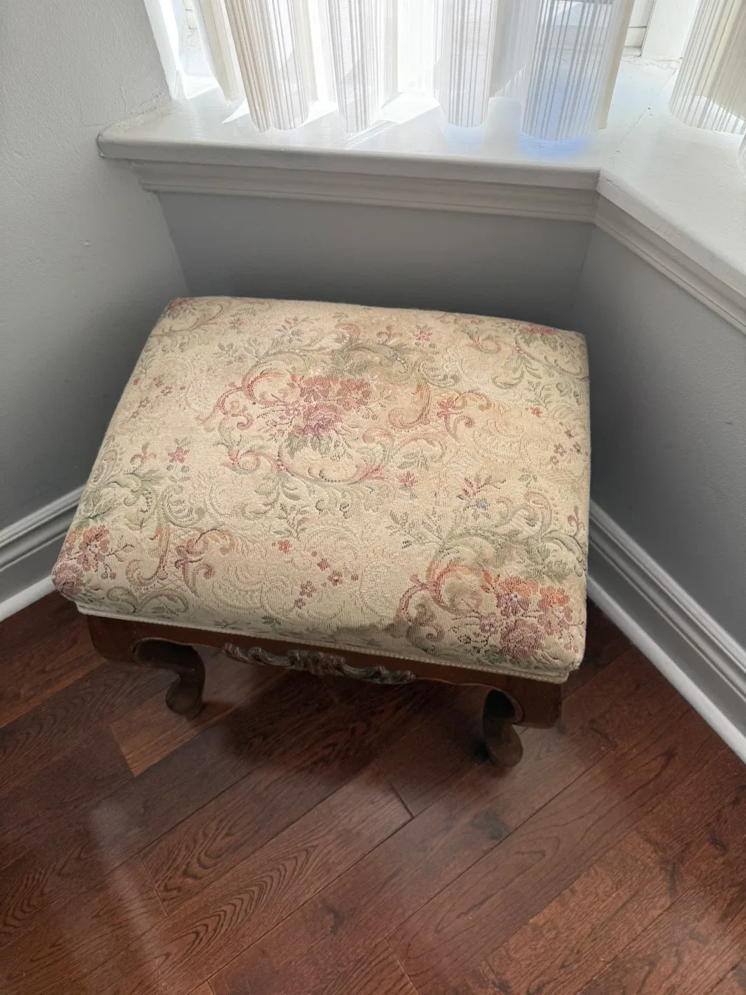 Floral Upholstered Footstool image indicator(3)