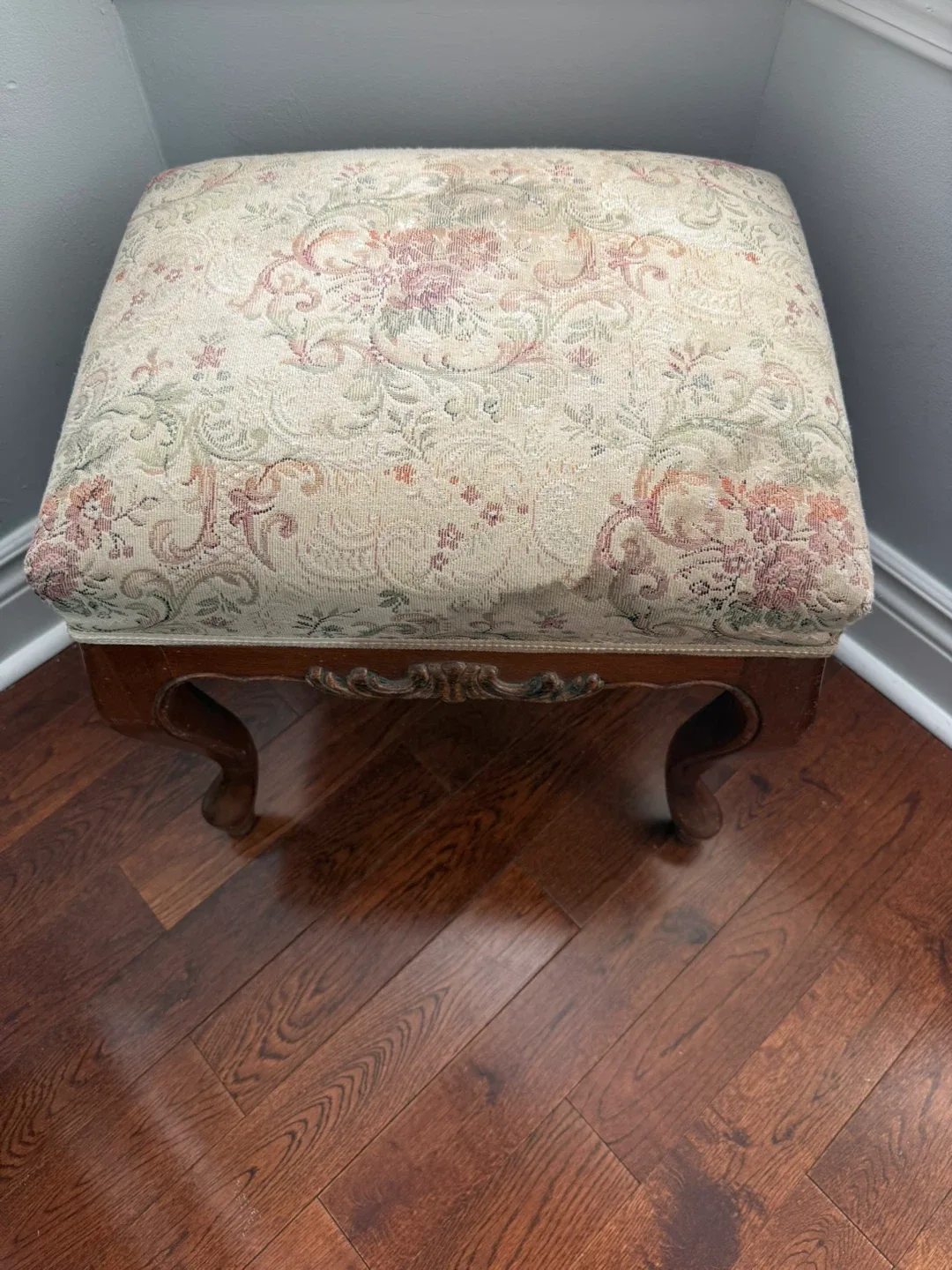 Floral Upholstered Footstool image indicator(2)