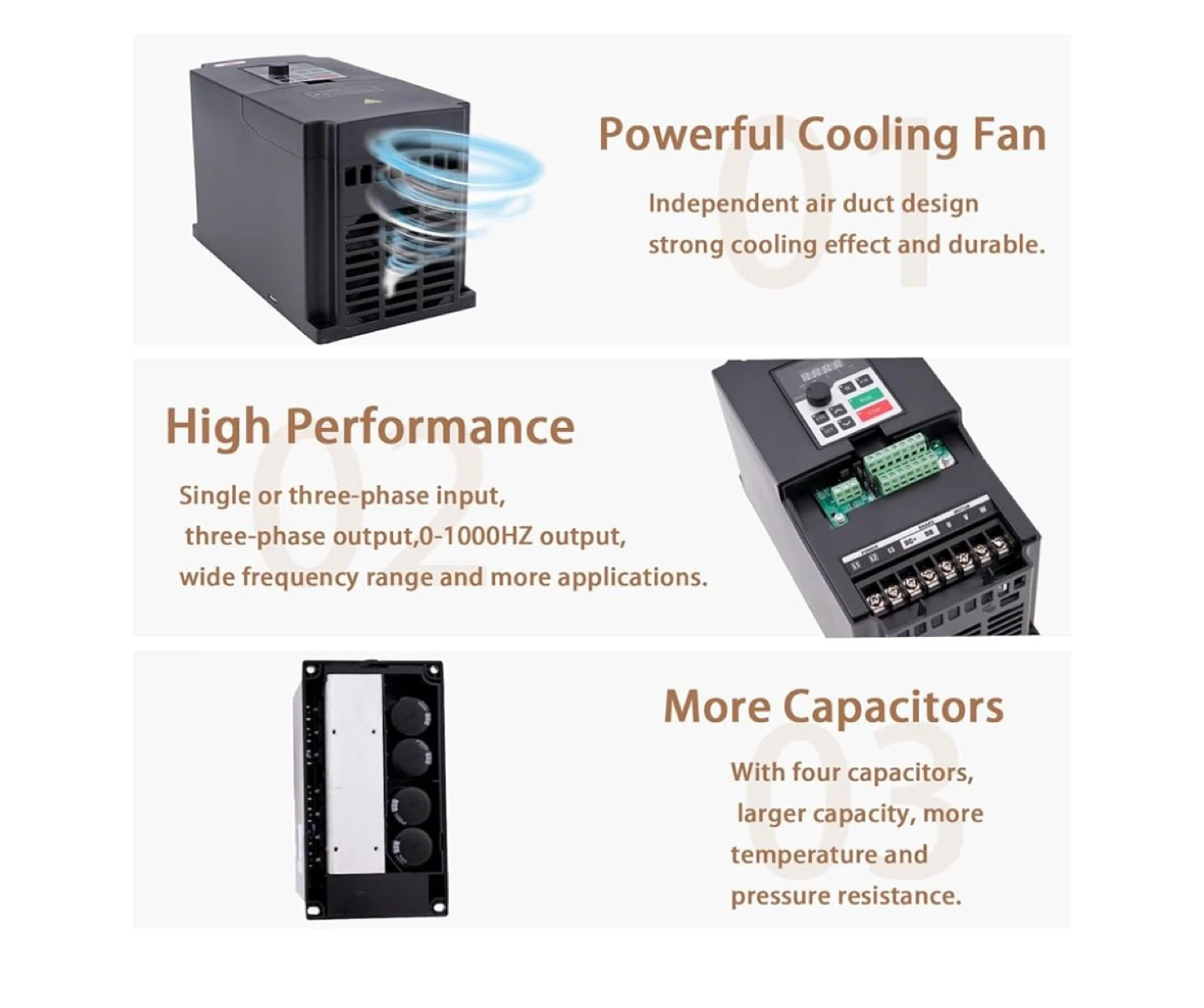 QNQ 5.5KW 7.5HP 220V AC 25A VFD Converter - photo 4