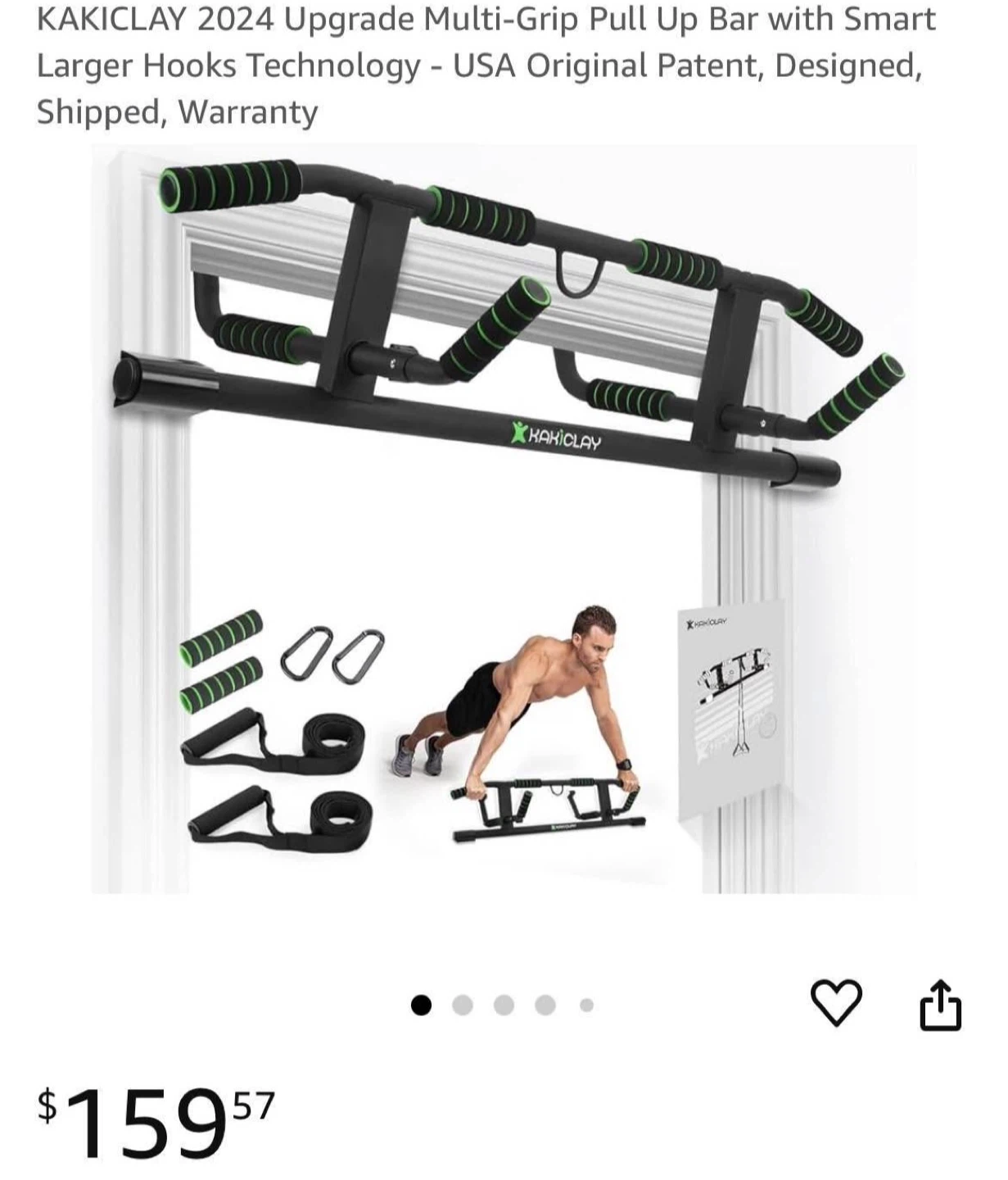 *MEW* KAKICLAY Doorway Pull Up Bar - Home Gym Workout Equipment - photo 4