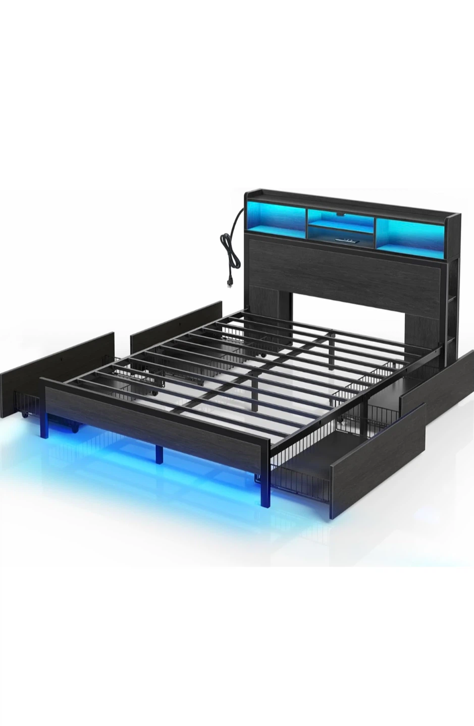 Full Size Bed Frame with LED Headboard - photo 3