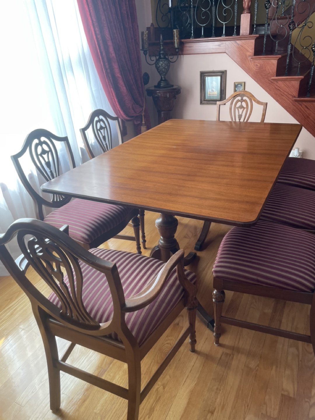 Antique Dining Table and Chairs - Set of 6