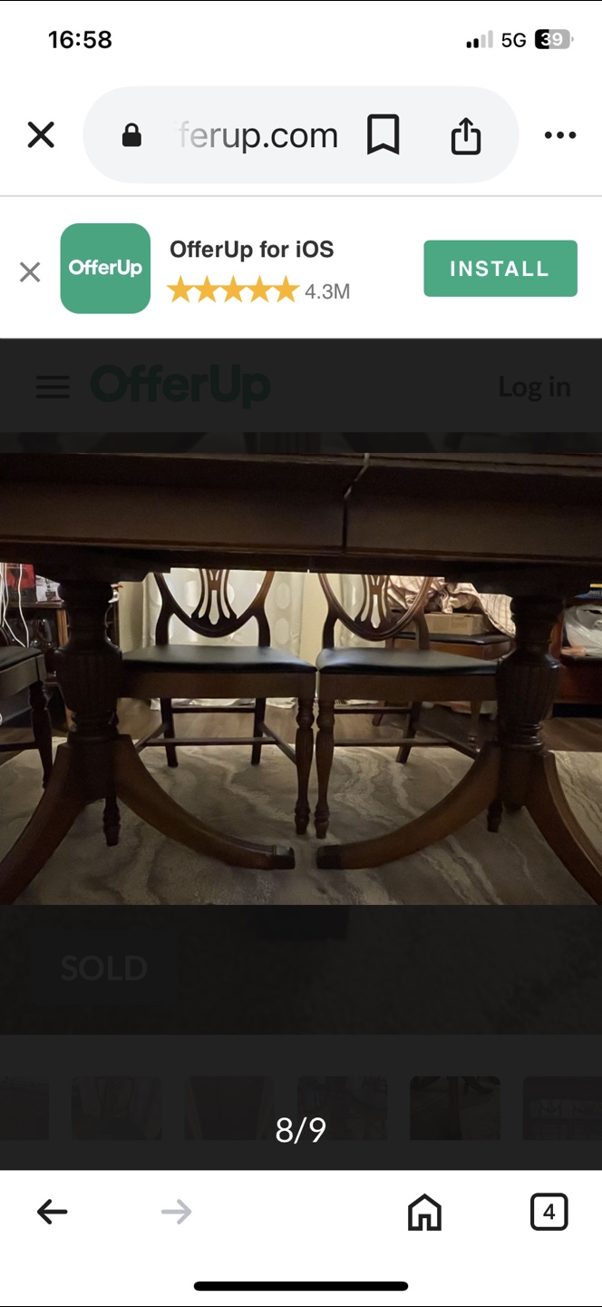 Antique Dining Table and Chairs - Set of 6 - photo 5