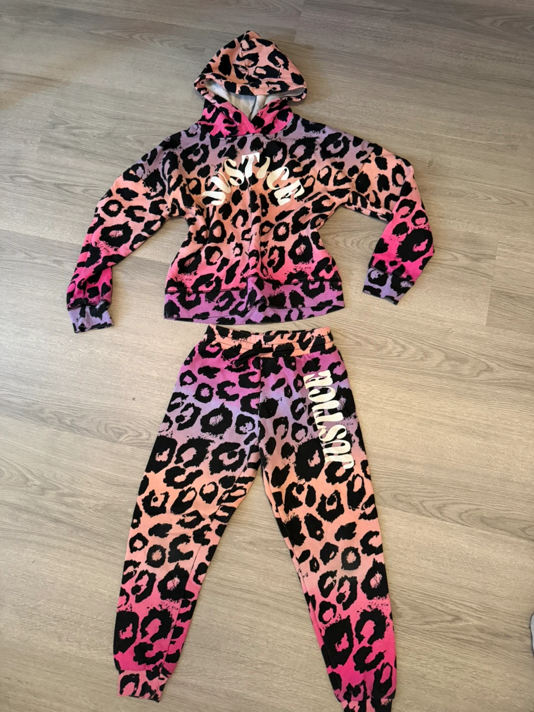 Justice Leopard Print Tracksuit Set