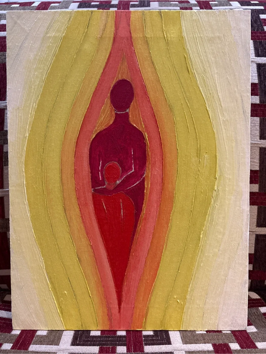 Oil painting on canvas mother & child flame thumbnail