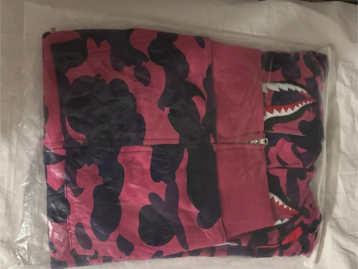 A Bathing Ape Purple Camo Shark Hoodie - Size M image indicator(4)
