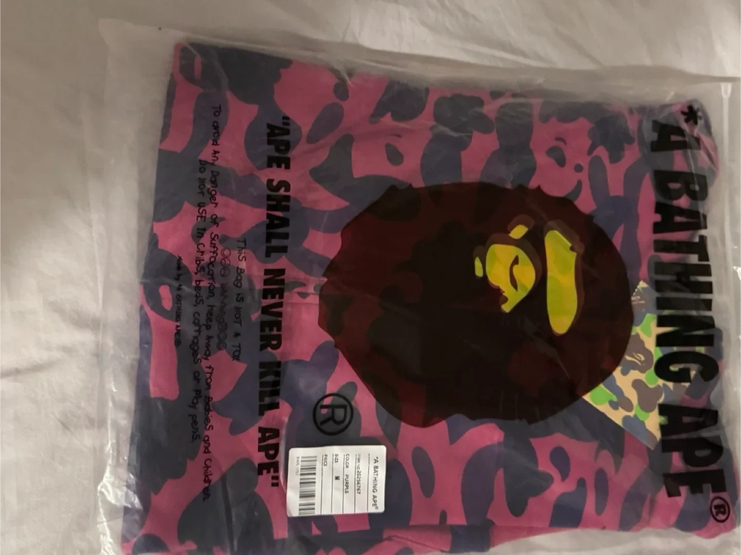 A Bathing Ape Purple Camo Shark Hoodie - Size M image indicator(3)