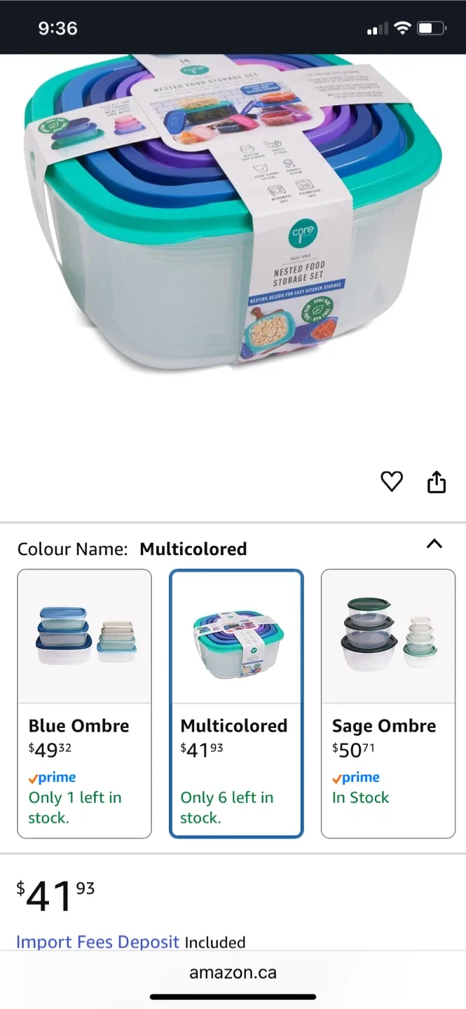 Core Kitchen 14-Piece Round Nested Food Storage Set - NEW image indicator(9)