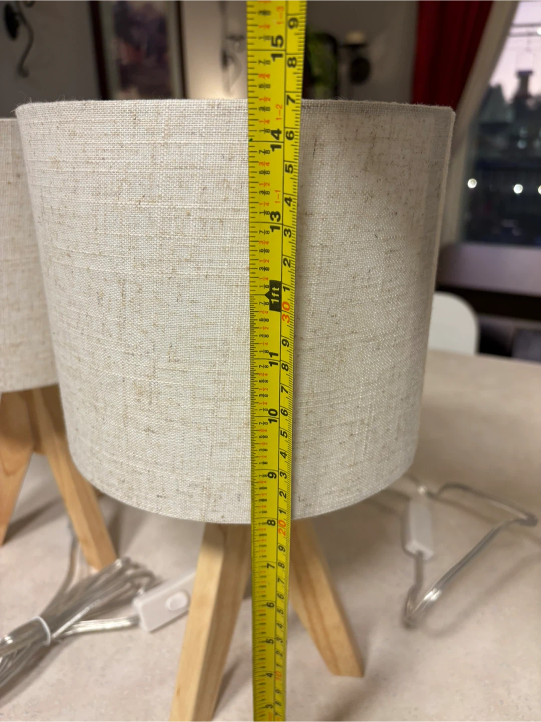 Set of 2 Small Tripod Lamps - Beige - photo 4