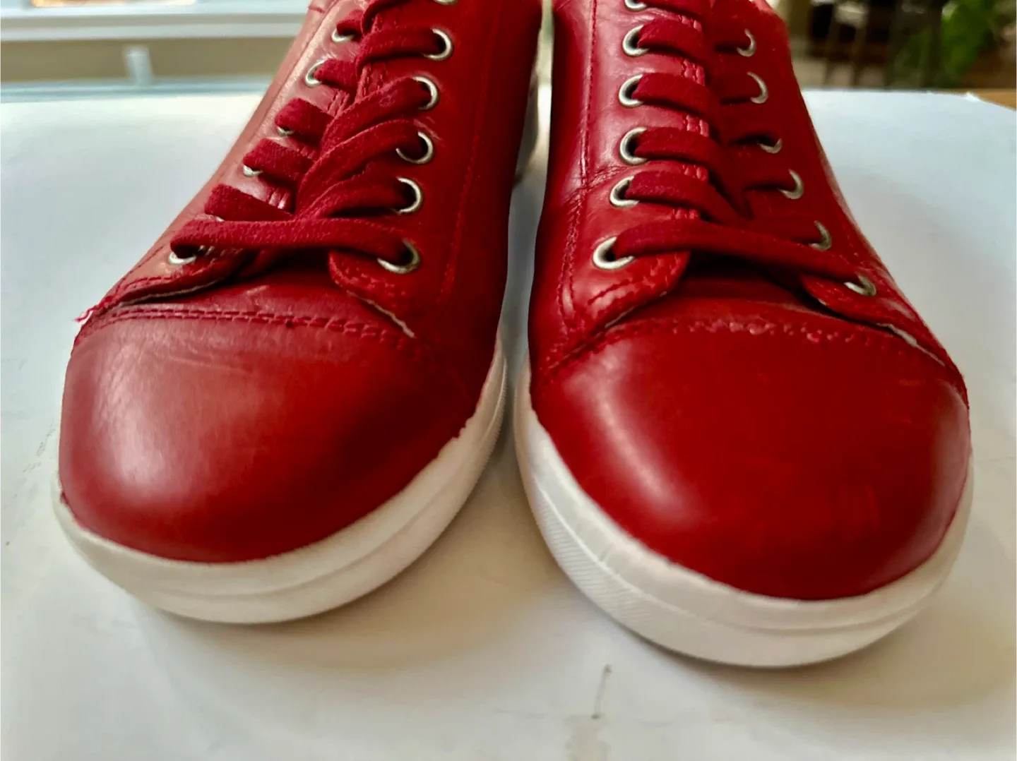 Josef Seibel Red Leather Sneakers EUR 37 / US 6-6.5 thumbnail