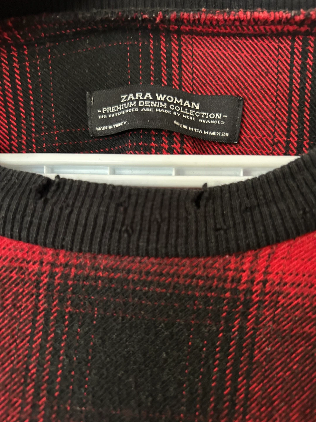 Zara Woman Red & Black Plaid Top - photo 3