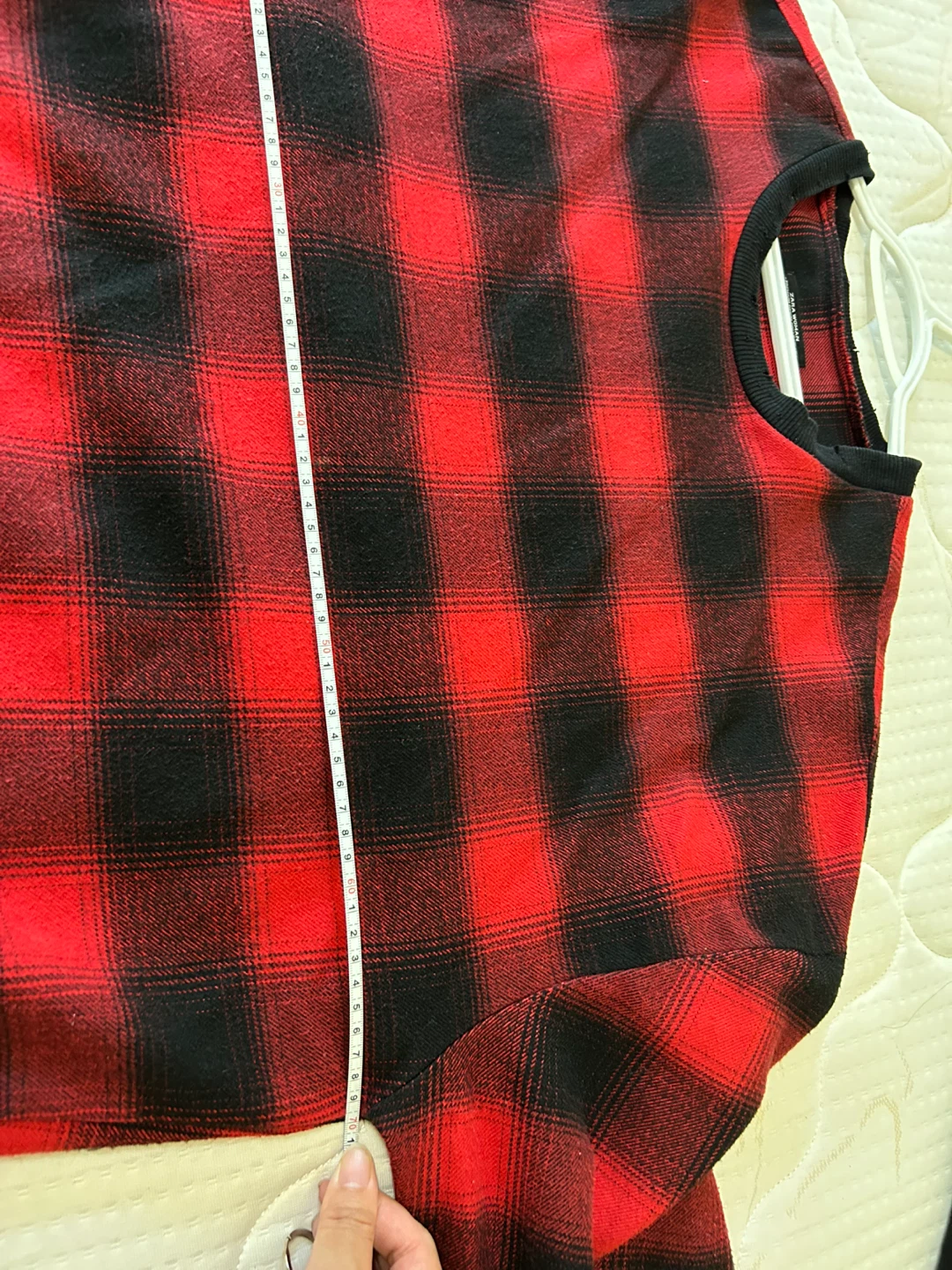 Zara Woman Red & Black Plaid Top - photo 4