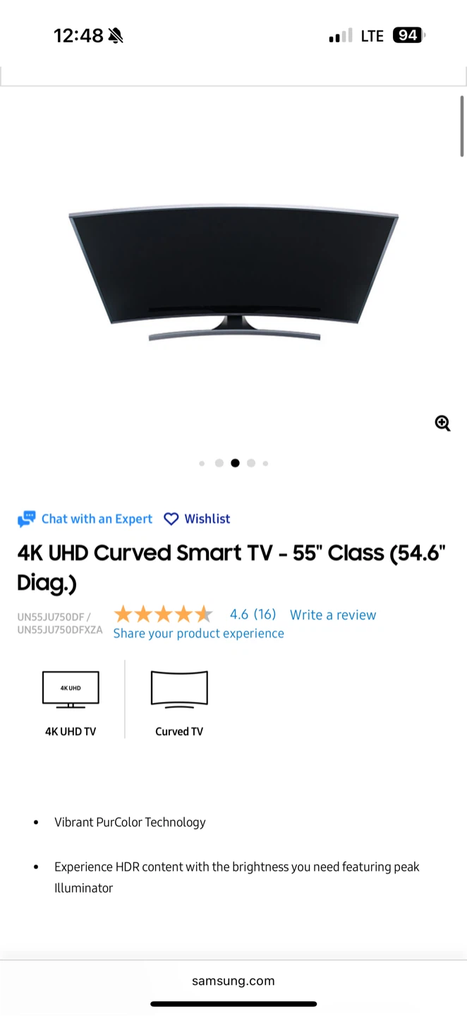 Samsung 55" 4K UHD Curved Smart TV - photo 3